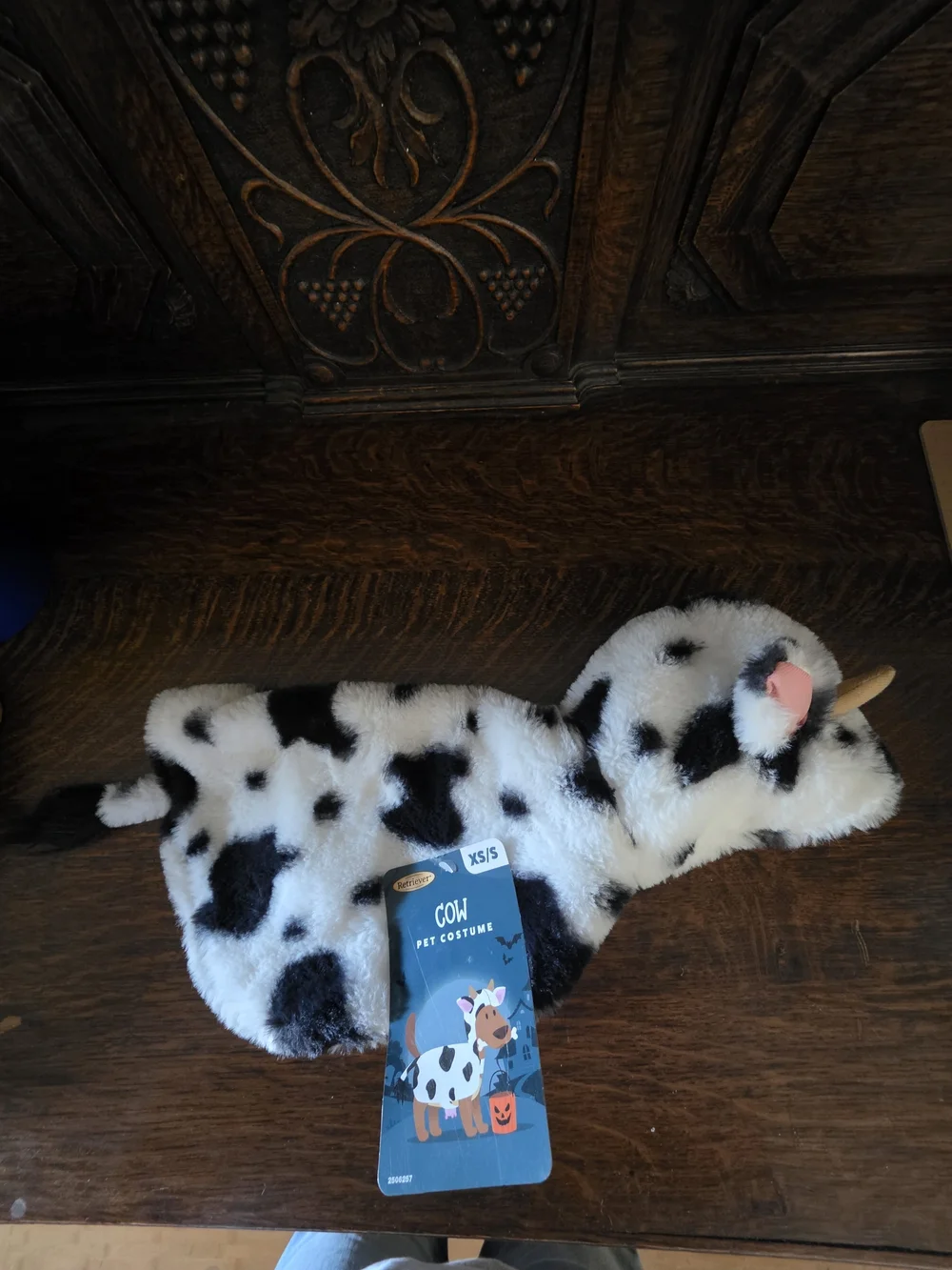 Retriever Cow Dog Costume XS/S NWT